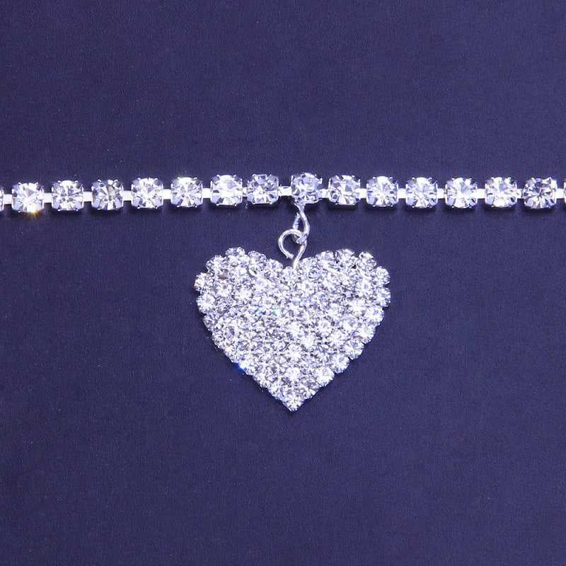 Heart Anklet - Beach Ankle Bracelet - Foot Chain Jewelry - 2 FINISHES -