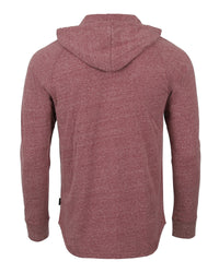 Thumbnail for Men's Long Sleeve Henley Raglan Hoodie With Kangaroo Pocket - 1 COLOR -