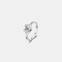 Thumbnail for Moissanite Heart 925 Sterling Silver Ring