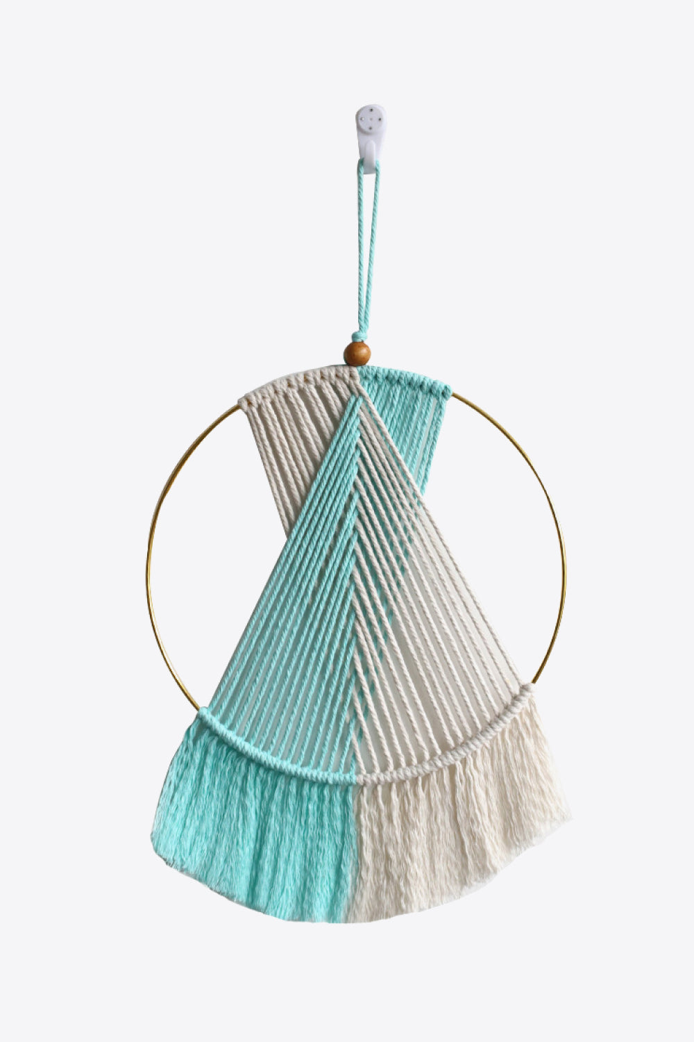 Contrast Fringe Round Macrame Wall Hanging - 16.5" X 9.8" - T - 4 COLORS -