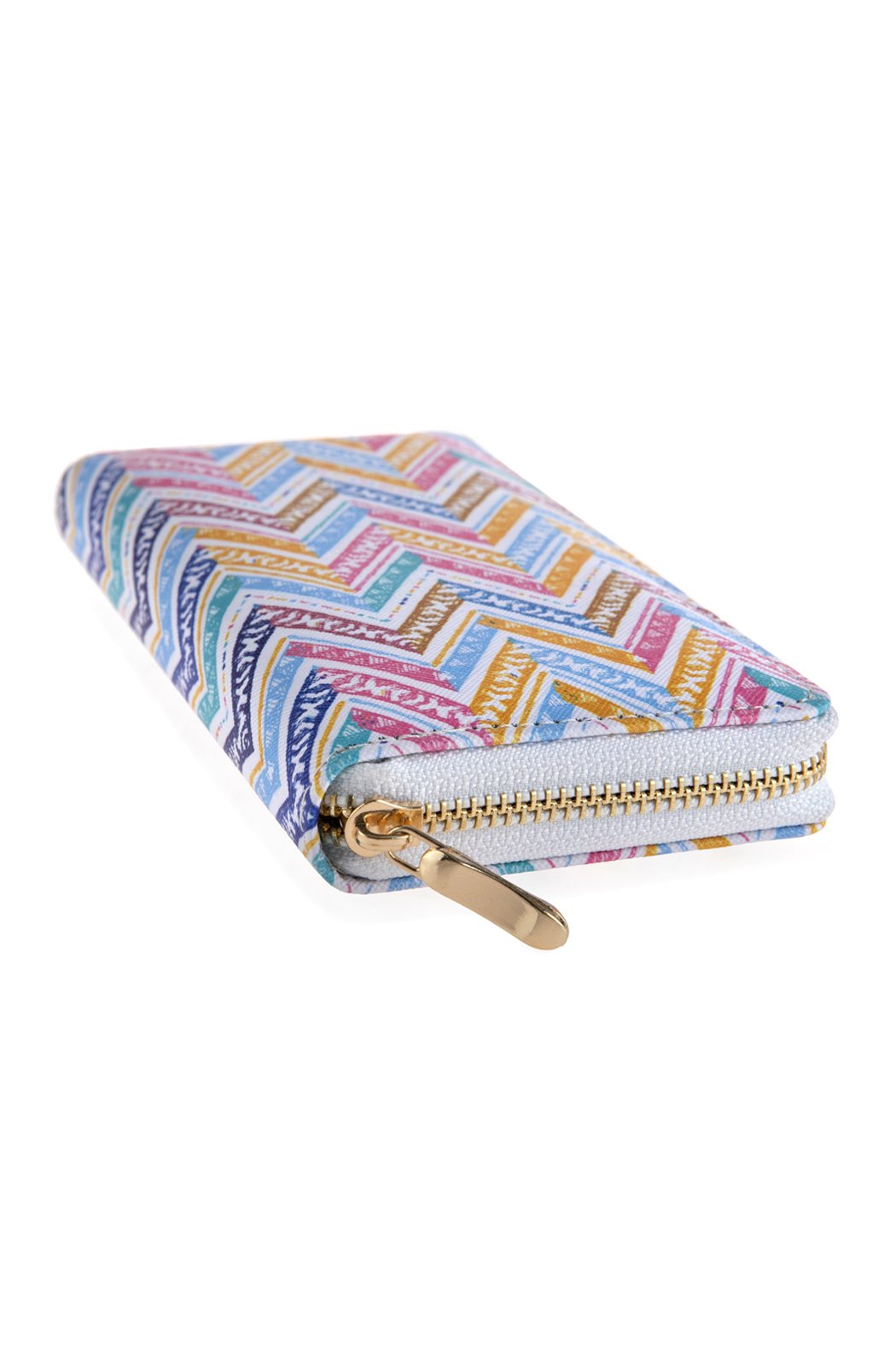 Riah Fashion - Chevron Printed Zipper Wallet - Style 1 -