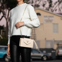 Thumbnail for Mary Off White Mini Crossbody Bag Leather Wristlet -