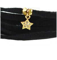 Thumbnail for Gena Myint - Lucky Star Black Suede Wrap Bracelet -