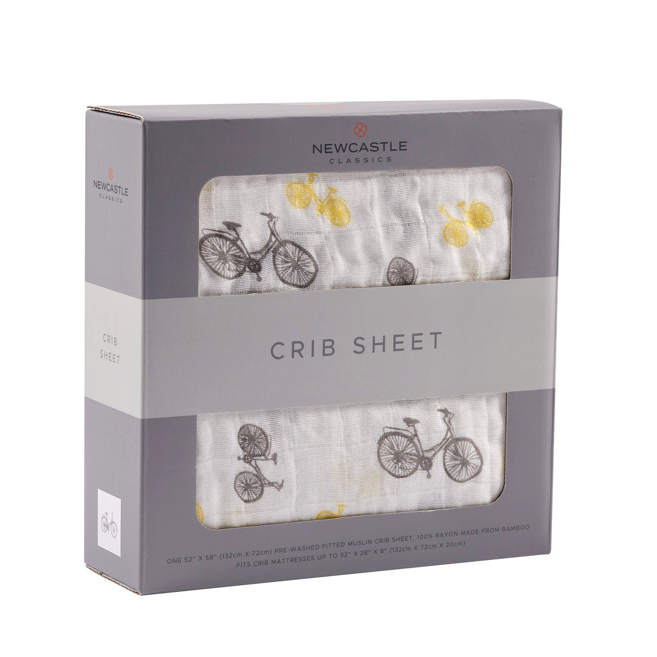 Newcastle - Vintage Bicycle Bamboo Muslin Crib Sheet -