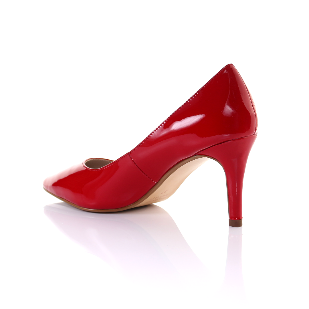 Patent Leather 8cm Pin Heel Pointed Toe Pumps-Red