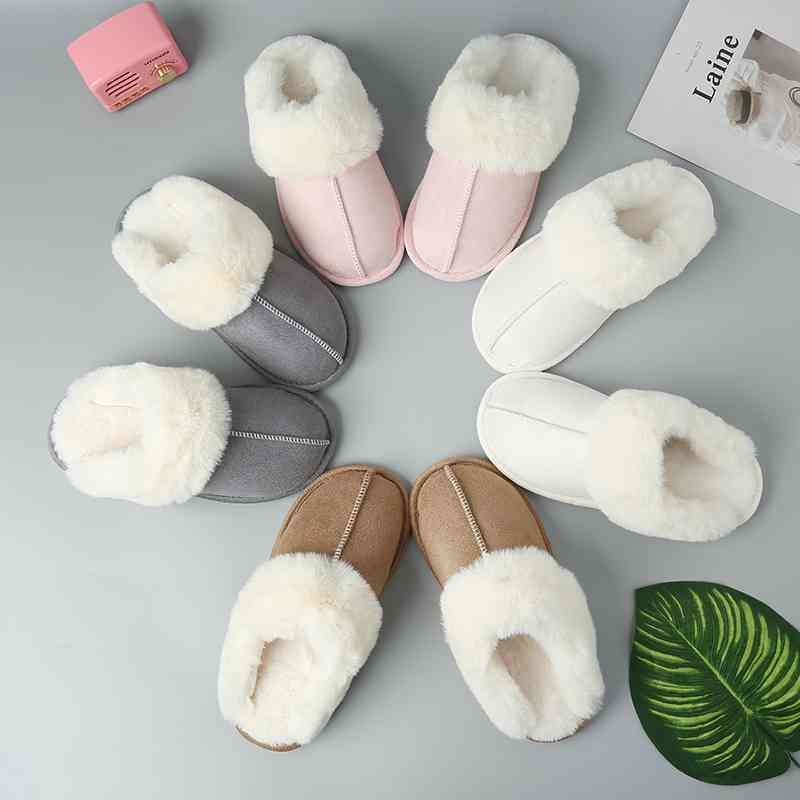 Faux Suede Center Seam Slippers - T - 5 COLORS -