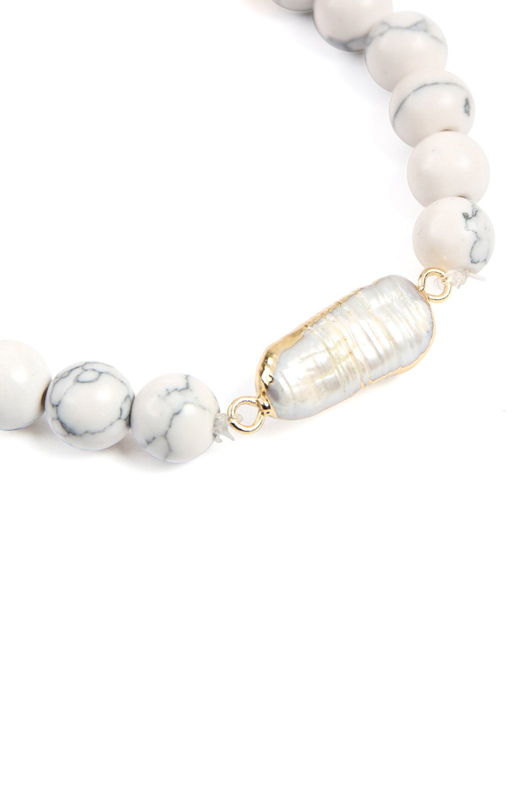 Riah Fashion - Glass and Natural Beads Pearl Charm Bracelets - 4 COLORS -