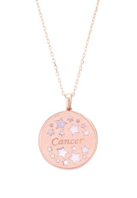 Thumbnail for Zodiac Mother of Pearl Gemstone Star Constellation Pendant Necklace Cancer -