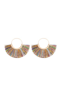 Thumbnail for Tassel Fan Hoop Earrings - 15 COLORS -