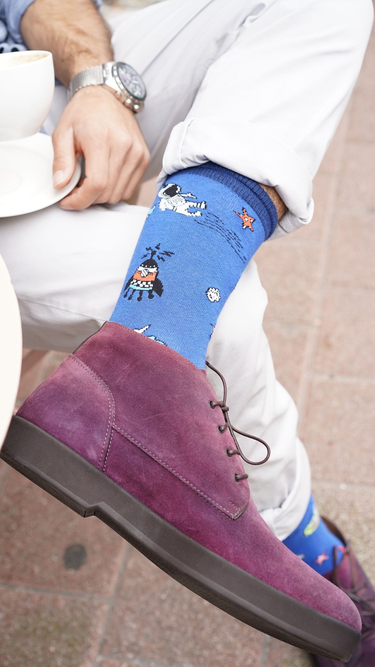 Men's Space Doodle Socks - 1 COLOR -