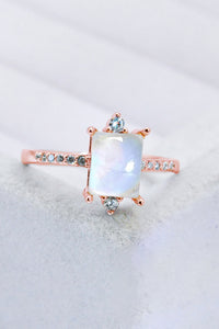 Thumbnail for 925 Sterling Silver Square Moonstone Ring - T - 2 FINISHES -