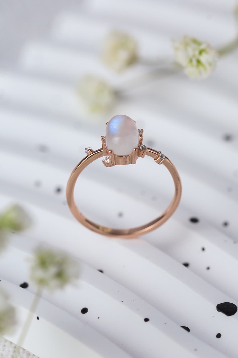 High Quality Natural Moonstone 925 Sterling Silver Ring - T - SIZES 6 THRU 9 -