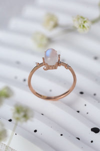 Thumbnail for High Quality Natural Moonstone 925 Sterling Silver Ring - T - SIZES 6 THRU 9 -