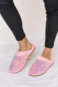 Thumbnail for Forever Link Sequin Plush Round Toe Slippers - LIMITED SIZES LEFT - T - 1 COLOR -