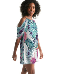 Thumbnail for FYC - Women's Island Life Open Shoulder A-Line Dress - Beach or Every day - 1 COLOR / PATTERN -