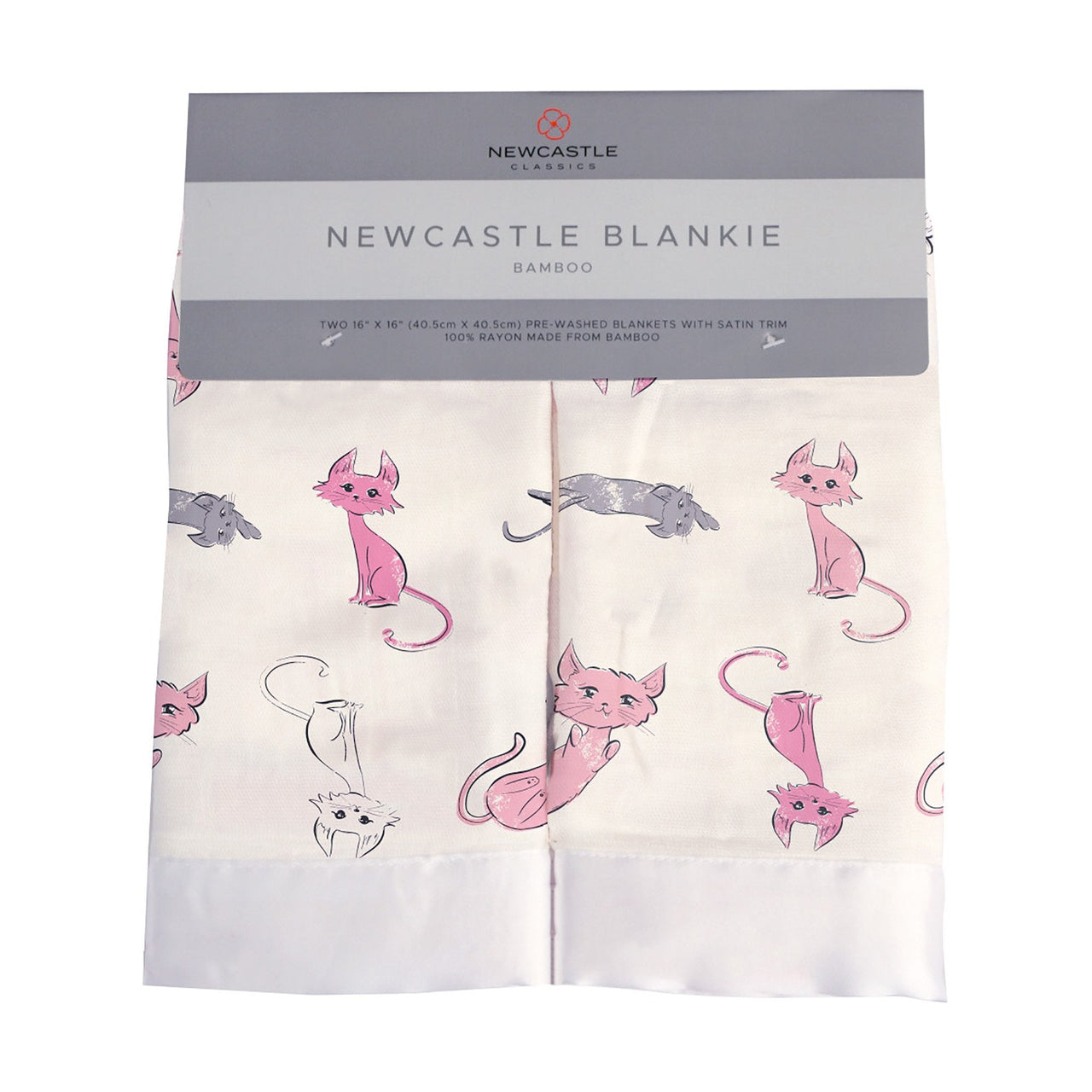 Newcastle - Playful Kitty Bamboo Muslin Security Baby Blankie -