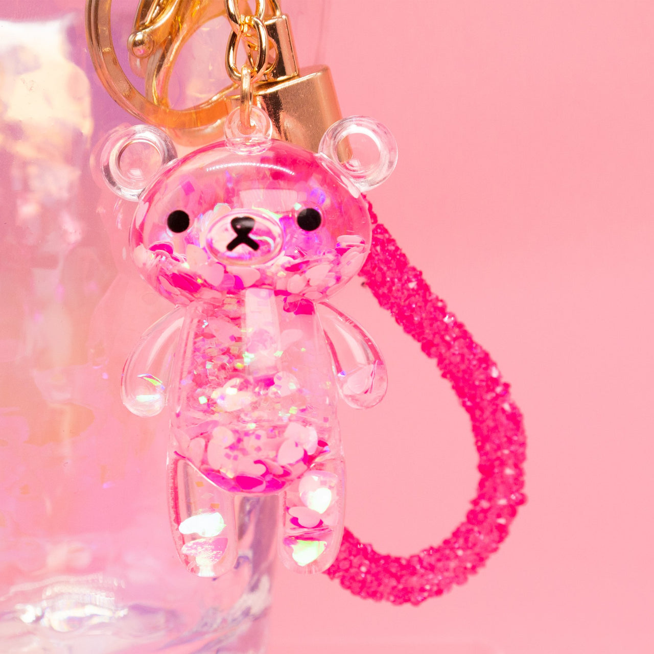 Glitter Bear Keychain - Pink - 1 COLOR -