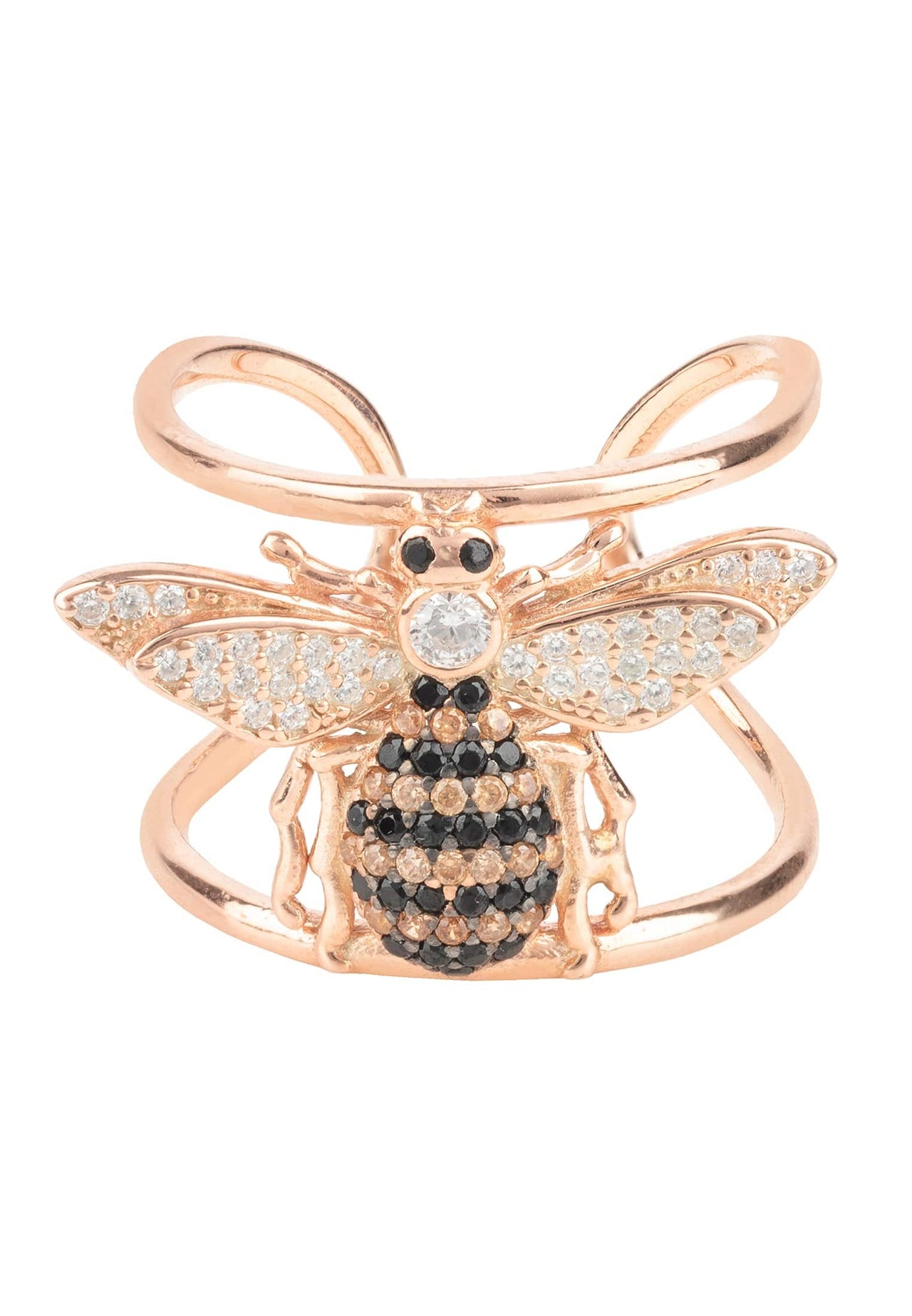 LATELITA - Honey Bee size adjustable Cocktail Ring Adjustable Rosegold -