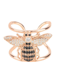 Thumbnail for LATELITA - Honey Bee size adjustable Cocktail Ring Adjustable Rosegold -