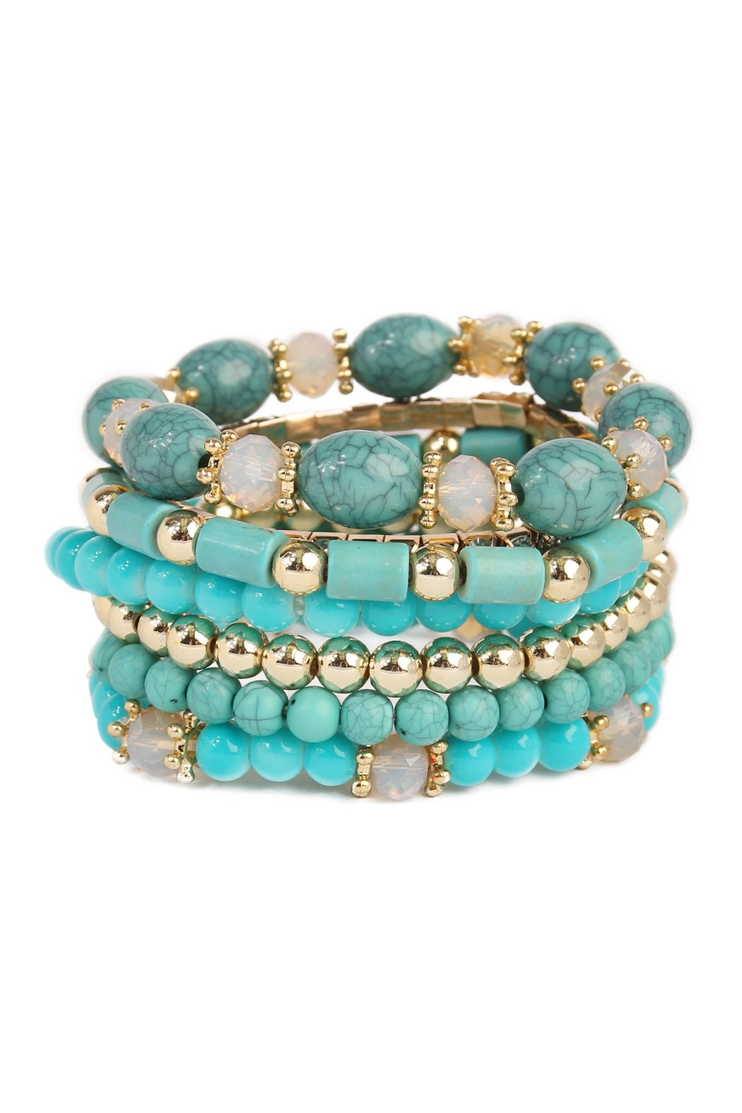 Riah Fashion -  - Multibead Stackable Bracelet - 7 COLORS -