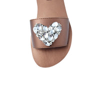 Thumbnail for SAND BY SAYA N.Y. - Crystal Heart - Waterproof Espadrille Flat-Rhinestone Womens Embellished Sandals - 3 COLORS -