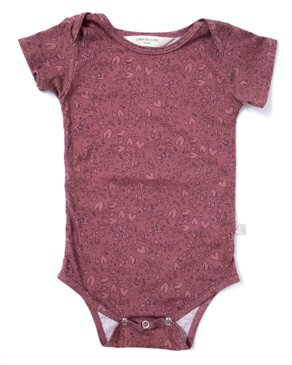 Cabin Measures - Baby Onesie / Organic Cotton Baby Bodysuit / HEARTS -