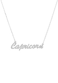 Thumbnail for Zodiac Star Sign Name Necklace Silver Capricorn -