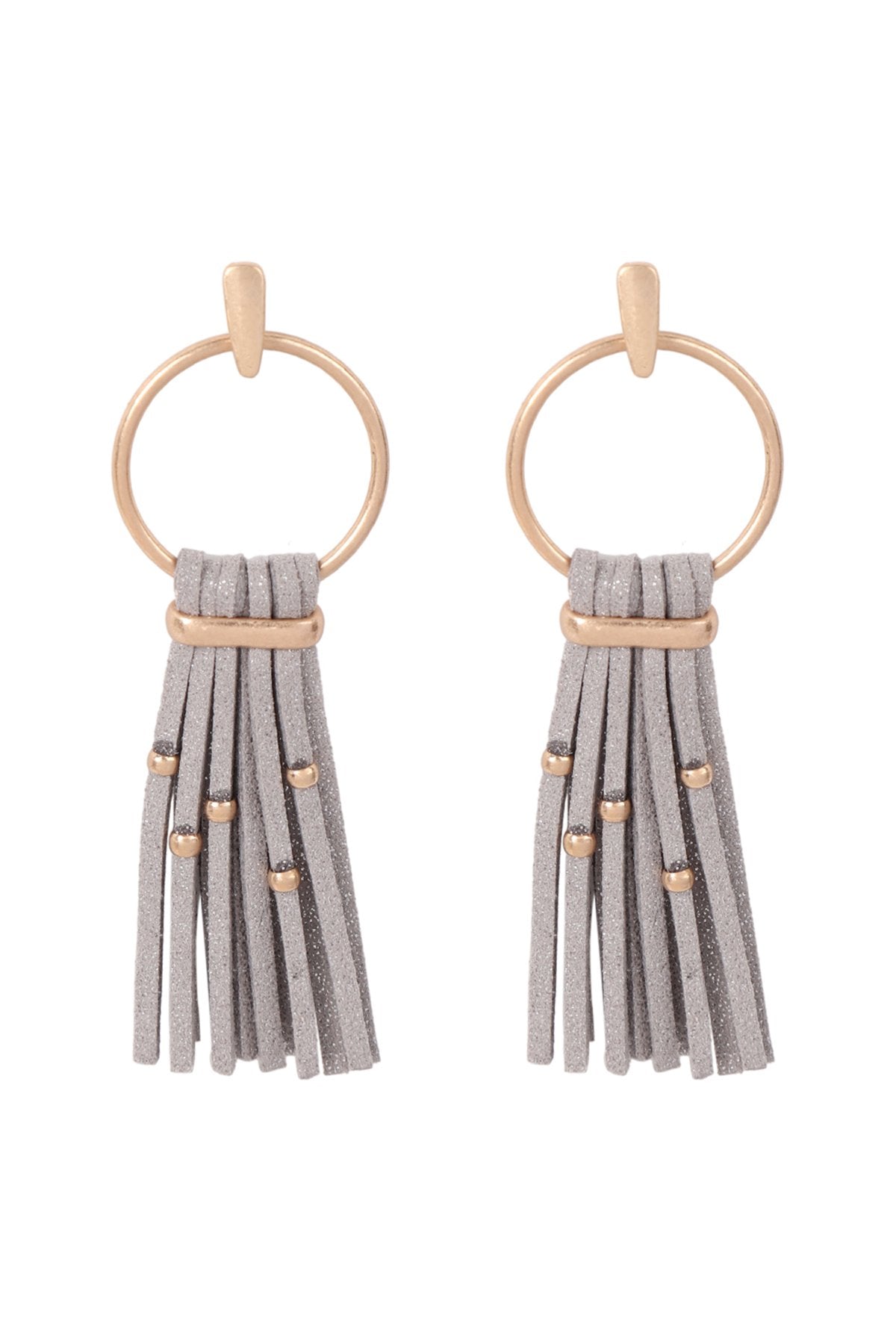 Suede Tassel Post Earrings - 6 COLORS -