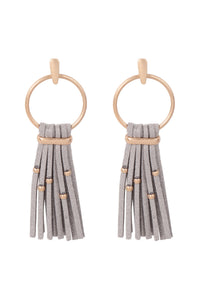 Thumbnail for Suede Tassel Post Earrings - 6 COLORS -