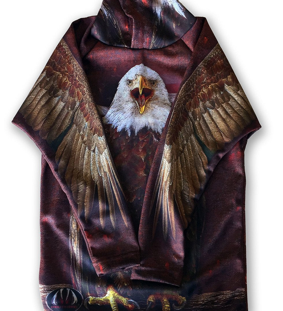 Mouthman - BALD EAGLE Hoodie Sport Shirt by MOUTHMAN® - ADULT SIZES AVAILABLE! - 12 SIZES -