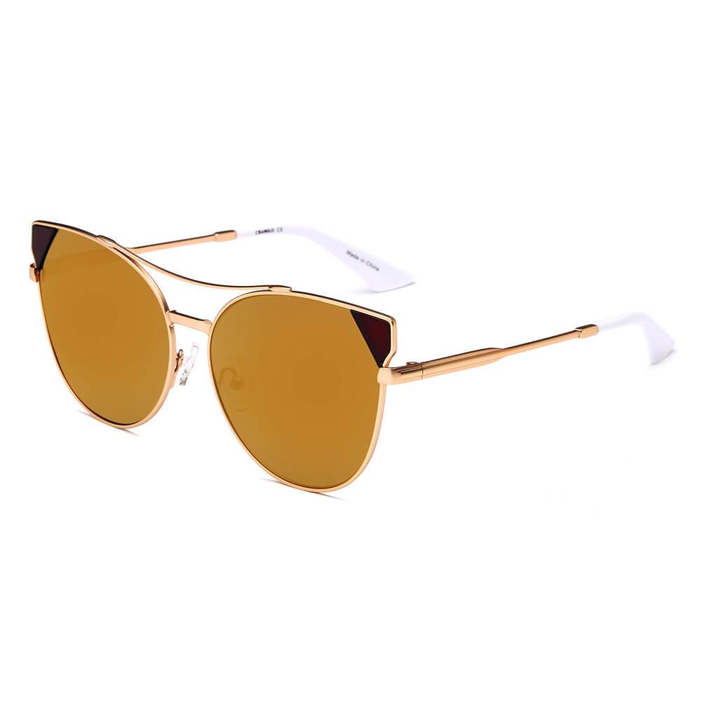 Aspen | CA02K - Womens Trendy Mirrored Lens Cat Eye Sunglasses - 5 COLORS -