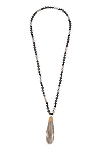 Thumbnail for Riah Fashion - Teardrop Glass Rondelle Bead Necklace - 5 COLORS