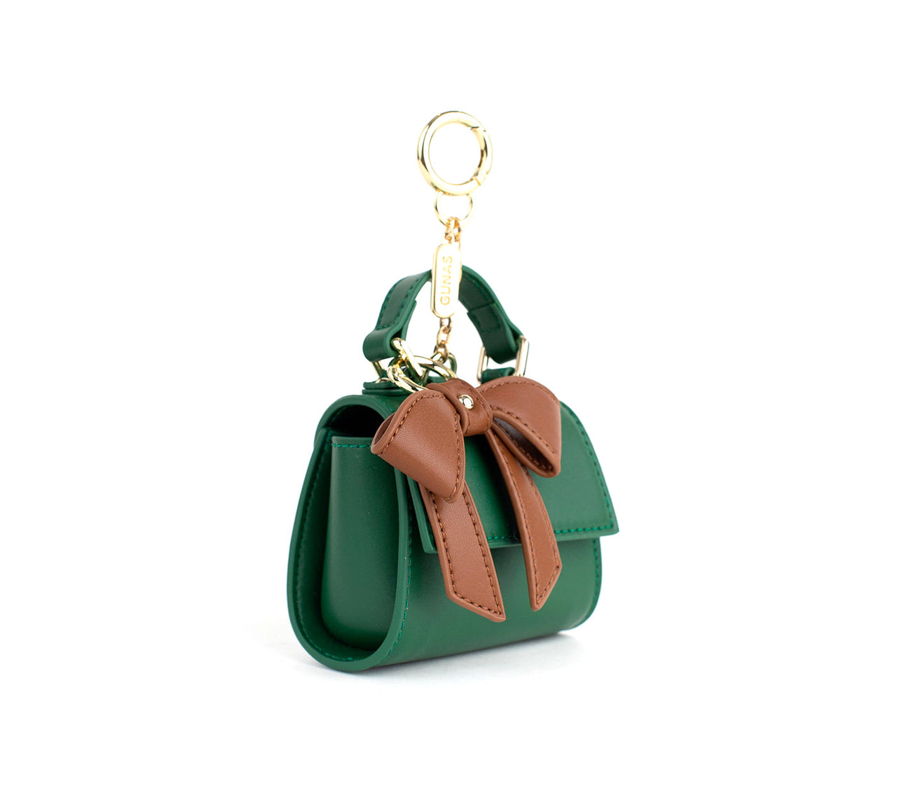 GUNAS NEW YORK - Cottontail Mini - Green Vegan Leather Bag KEYCHAIN - ACTUAL MINI PURSE! -