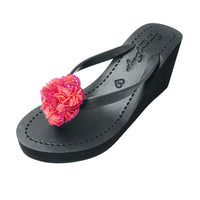 Thumbnail for SAND BY SAYA N.Y. - Pink Noho Flower- Women's High Wedge - 3 COLORS -