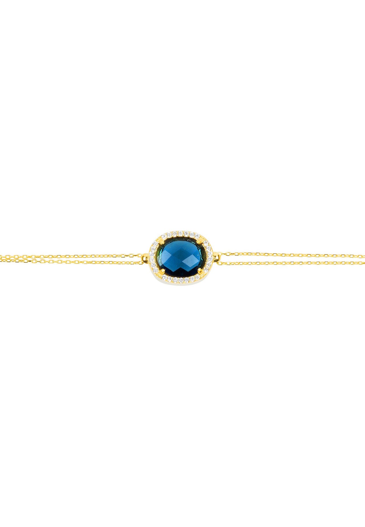 LATELITA - Beatrice Oval Gemstone Bracelet Gold Sapphire Hydro -