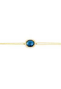 Thumbnail for LATELITA - Beatrice Oval Gemstone Bracelet Gold Sapphire Hydro -