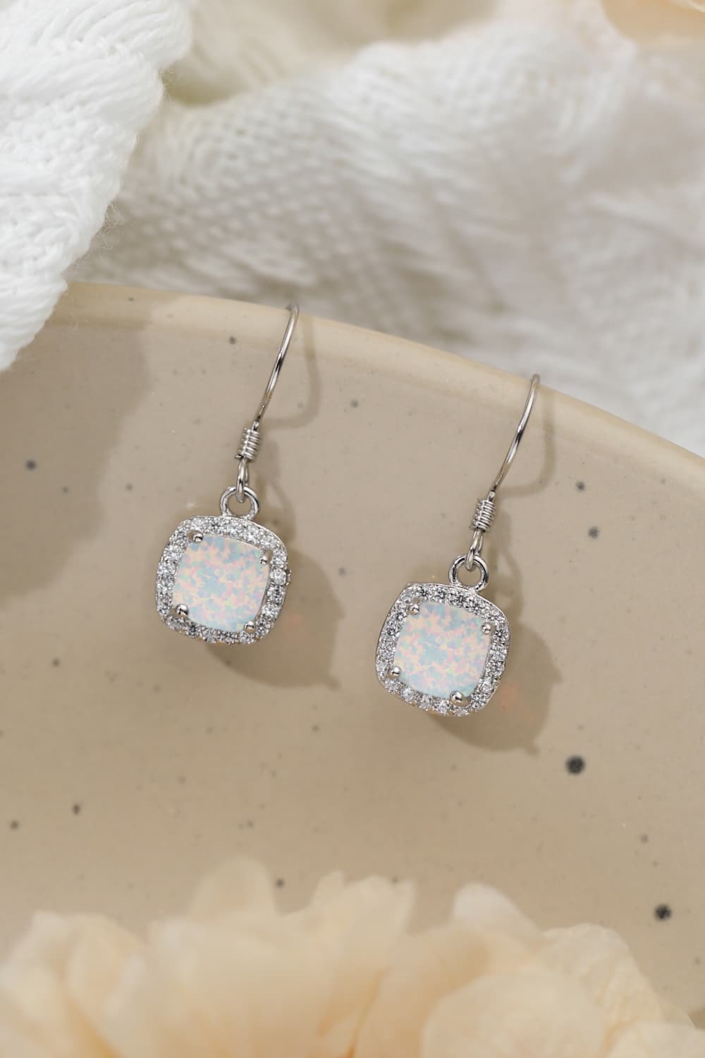 Opal Square Drop Earrings - T - 2 COLORS -