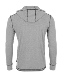 Thumbnail for Men's Thermal Long Sleeve Lightweight Fashion Hooded Henley - 1 COLOR