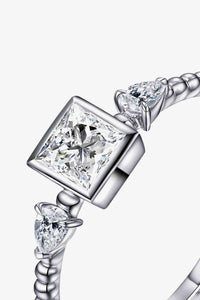 Thumbnail for Moissanite Square Shape 925 Sterling Silver Ring