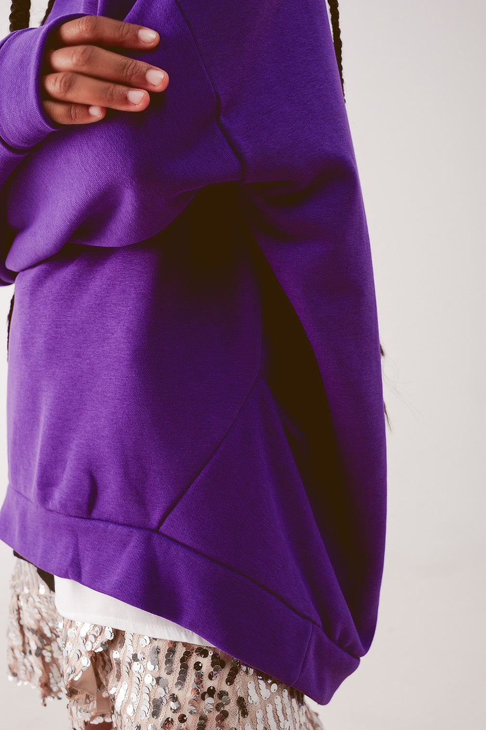 Q2 - Oversized Sweatshirt in Purple - 1 COLOR -