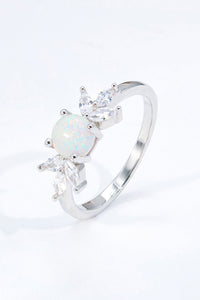 Thumbnail for 925 Sterling Silver Opal and Zircon Ring - T - SIZES 5 THRU 10 - 1 COLOR -