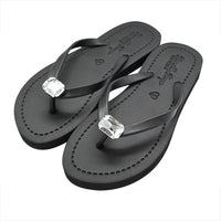 Thumbnail for SAND BY SAYA N.Y. - Rectangle Studs - Crystal Flat Flip Flops Sandal - 4 COLORS -