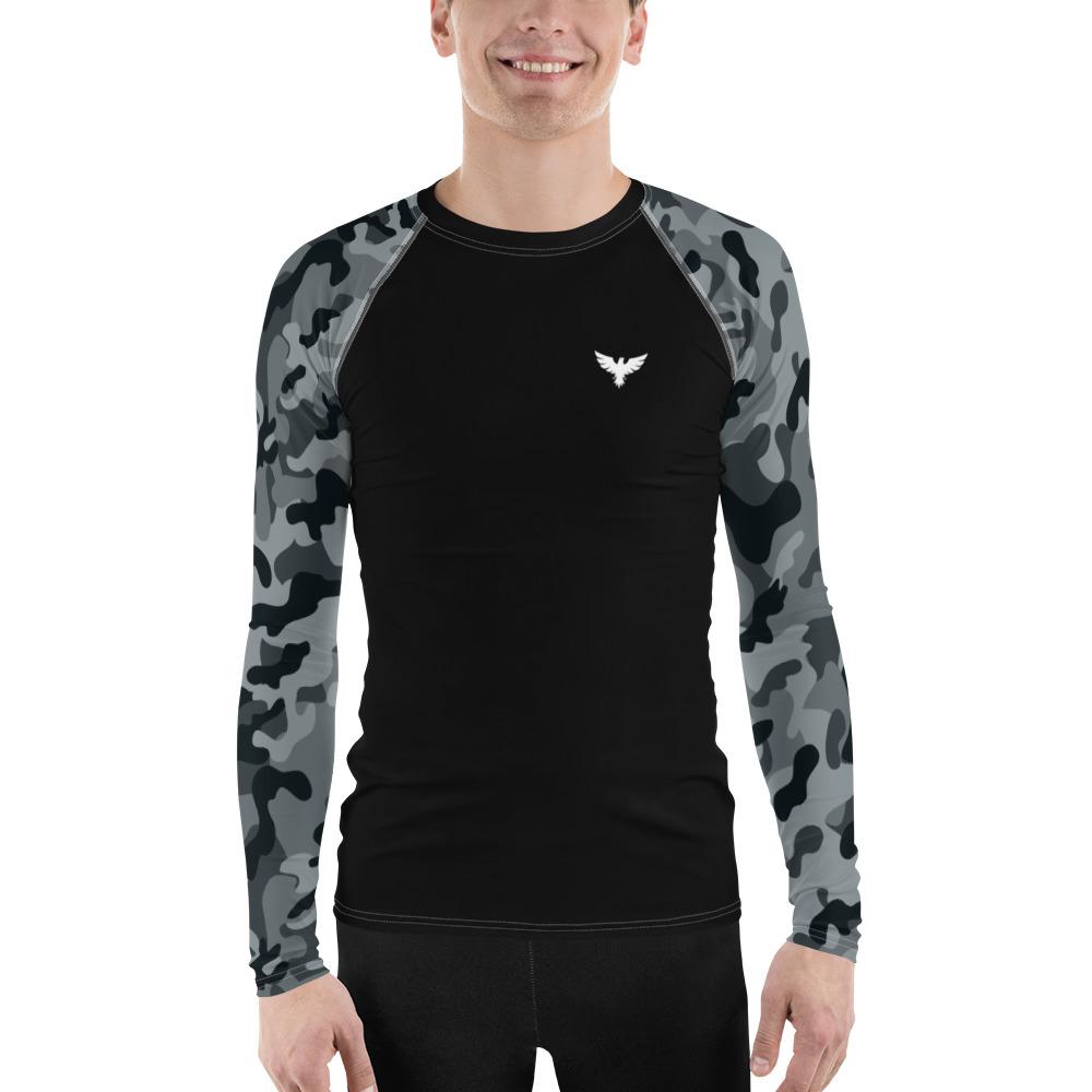 FYC - Men's Black Camo Sleeve Performance Rash Guard UPF 40+ - 1 COLOR -