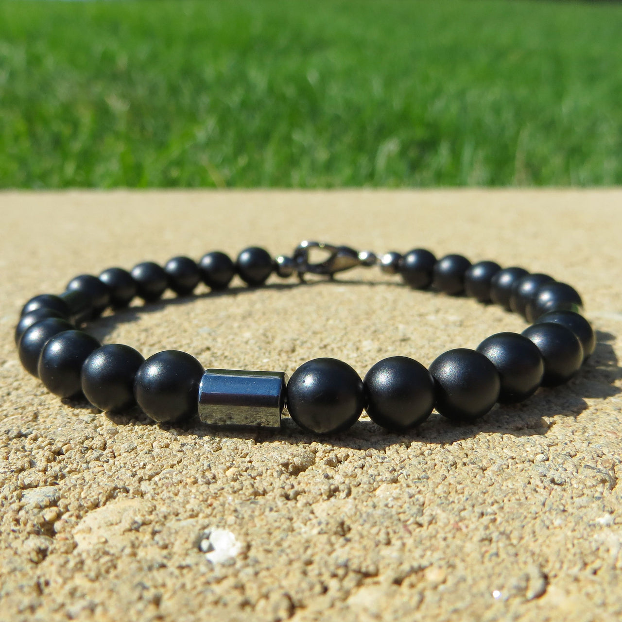 Hematite Onyx Bracelet - 8mm -