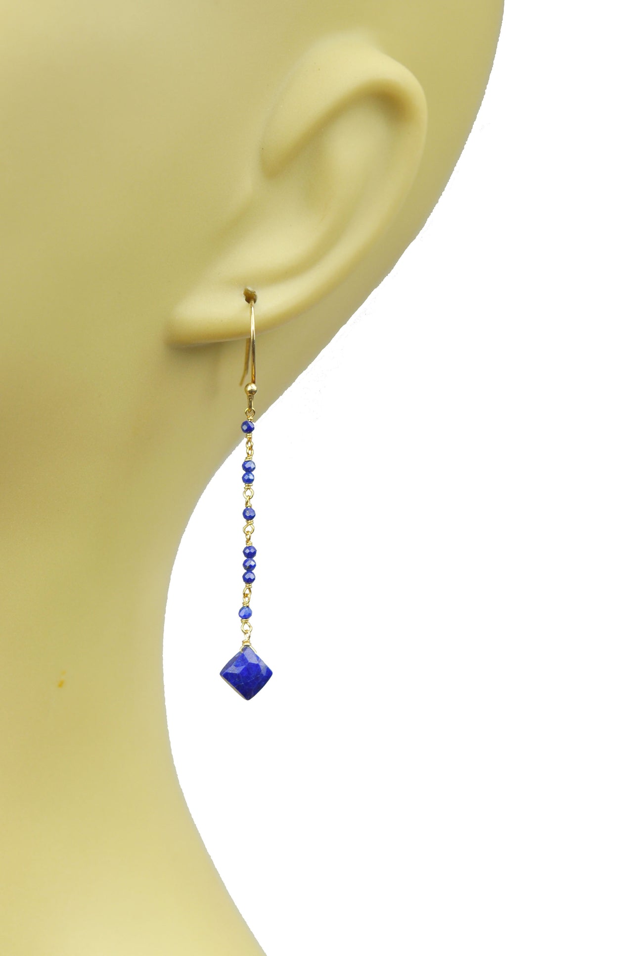 Gena Myint - Lapis Lazuli Linear Vermeil Earrings -