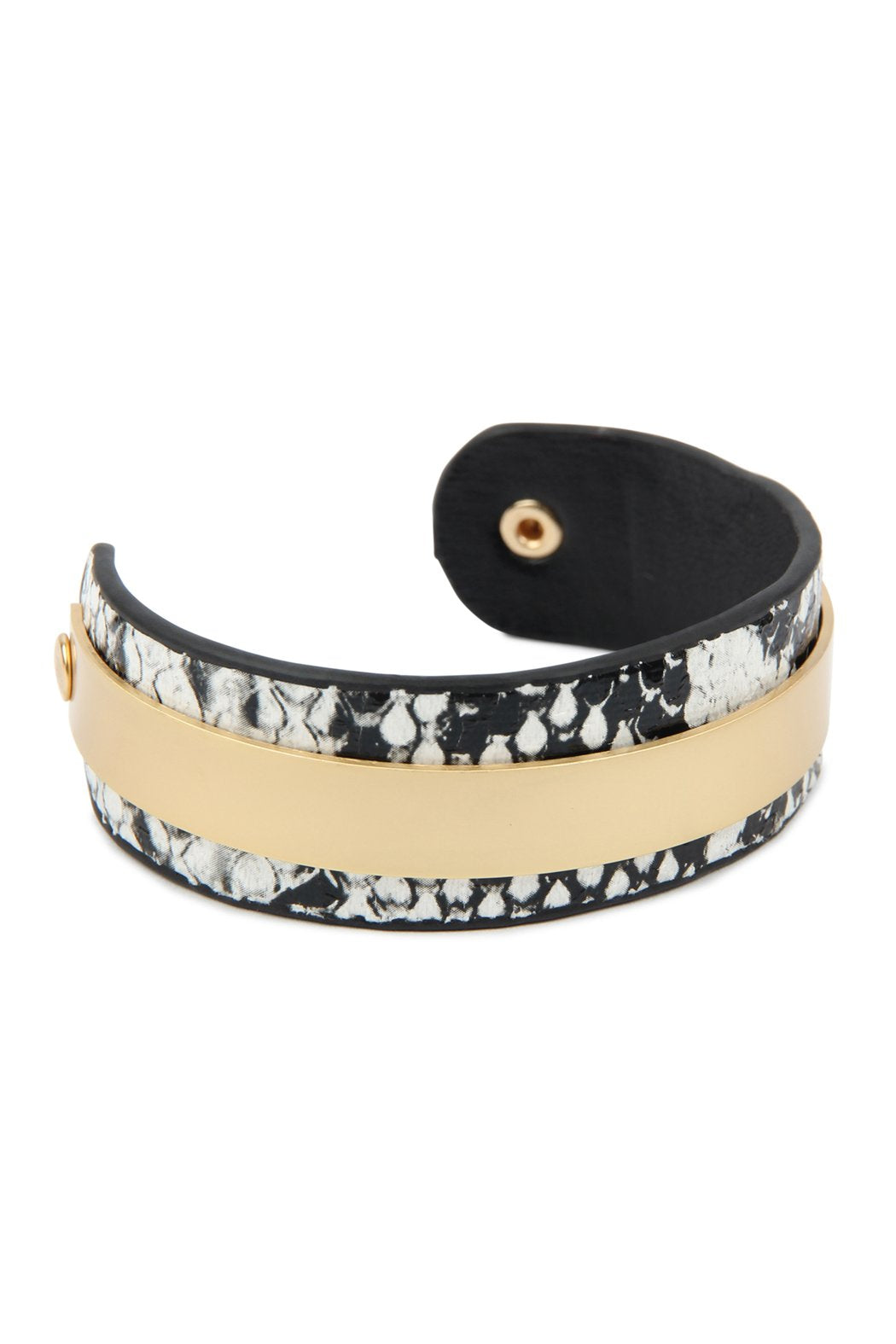 Snake Skin Leather Cuff Bracelet - 4 COLORS -