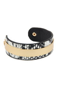 Thumbnail for Snake Skin Leather Cuff Bracelet - 4 COLORS -