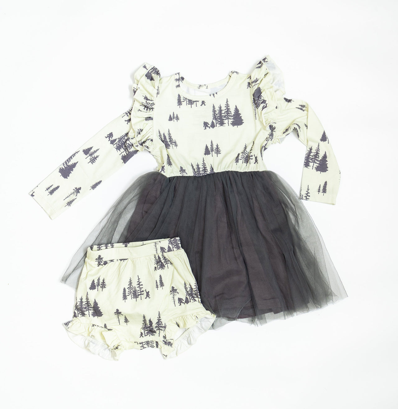 Eclipse Kids - Long Sleeve Tulle Dress - Sasquatch - SIZES 2T THRU 11/12 -