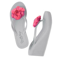 Thumbnail for SAND BY SAYA N.Y. - Noho (Pink Flower) - Women's High Wedge Flip Flops - 3 COLORS -