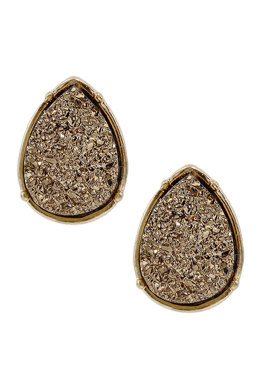 Druzy Teardrop Post Earrings - 17 COLORS -